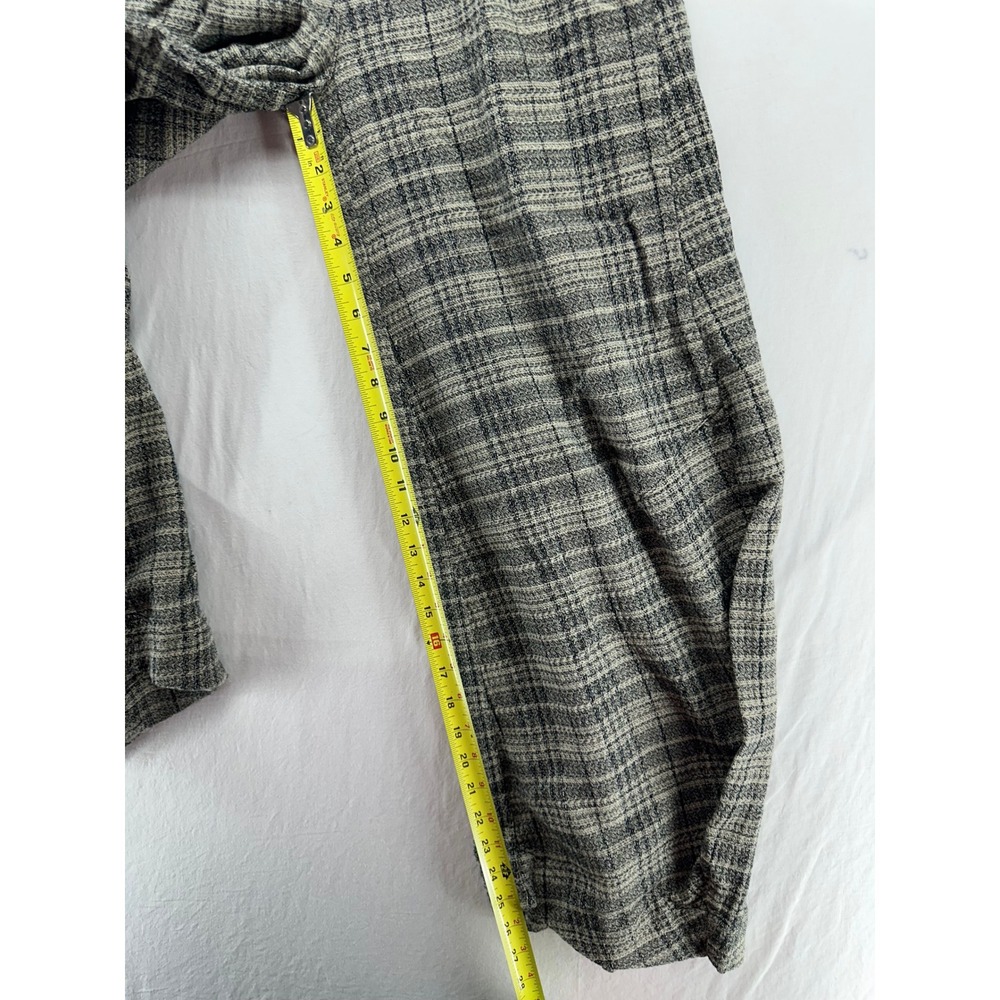 Free People Grey Plaid High Waisted Barrel Wide Leg Balloon Pants Size 0 - Picture 7 of 12